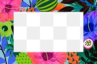 Tropical frame png with colorful pattern