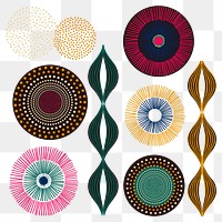 African tribal design png sticker set