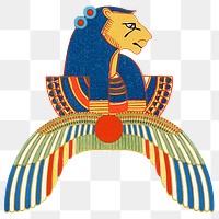 Egyptian Maahes png lion headed god sticker illustration, remixed from public domain artworks