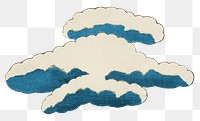 Vintage Japanese cloud png sticker illustration, remixed from public domain artworks