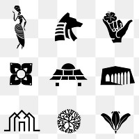 BW icon png illustration for branding set