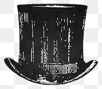 Png top hat sticker in vintage sketch