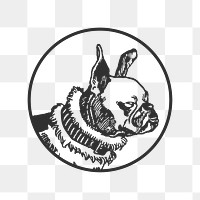 Bulldog png dog sticker, remixed from artworks by Moriz Jung