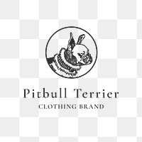 Boutique png with vintage dog pitbull terrier illustration, remixed from artworks by Moriz Jung