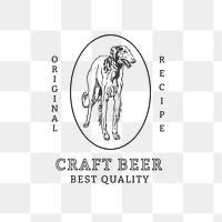 Brewery logo png for business with vintage dog greyhound, remixed from artworks by Moriz Jung