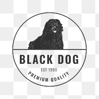 Business png minimal logo with vintage dog illustration, remixed from artworks by Moriz Jung