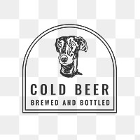 Brewery logo png in vintage dog greyhound illustration, remixed from artworks by Moriz Jung