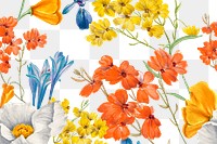 Png spring floral pattern transparent background, remixed from public domain artworks