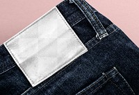 Jeans label png transparent mockup 