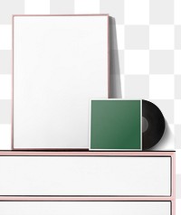 Frame and vinyl png mockup with transparent background