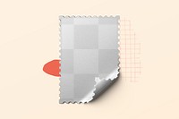 Post stamp mockup png transparent, packaging stationery