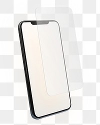 Smartphone png with screen protector on transparent background 