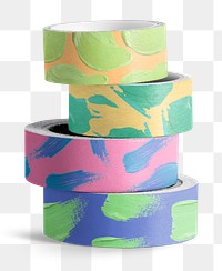 Colorful duct tape mockup png cute acrylic paint stationery