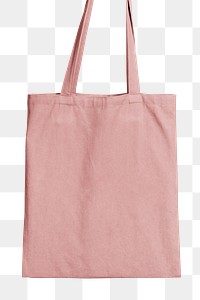 Pink tote png mockup with transparent background 