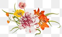 Colorful flower png sticker illustration, remixed from public domain artworks