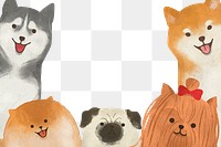 Dog png border frame with cute pooches 