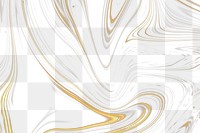 Fluid art transparent background png in gold tone