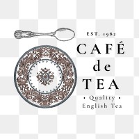 Vintage badge png for cafe, remixed from public domain artworks 