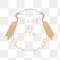 Aesthetic logo png for cafe, remixed from public domain artworks 