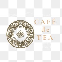 Aesthetic badge png for cafe, remixed from public domain artworks 