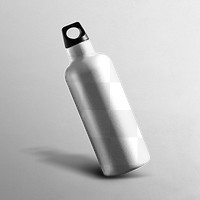 Bottle png mockup in stainless steel in minimal design