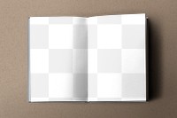 Pages png book mockup on brown background
