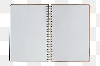 Pages png notebook mockup on transparent background