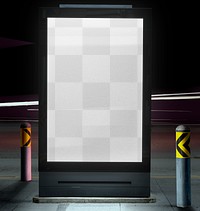 Sign png mockup digital advertising screen at the bus stop