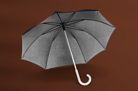 Umbrella png transparent mockup on brown background