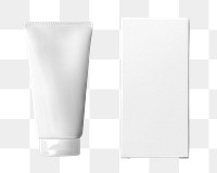 White cosmetic tube png, with design space