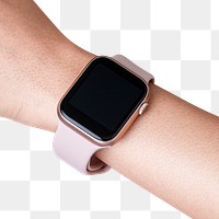Smartwatch png screen mockup on a wrist