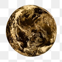 Gold world globe png design element