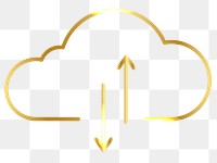 Gold neon cloud icon png design element