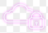 Pink cloud security icon png design element