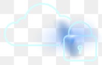 Blue cloud security icon png design element