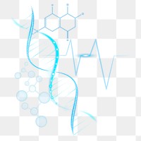 DNA biotechnology science background vector in blue futuristic style with blank space