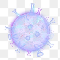 Covid-19 virus cell biotechnology png purple neon graphic