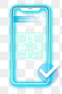 Covid-19 vaccine certificate QR png smart technology graphic