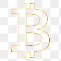 Bitcoin blockchain cryptocurrency icon png in gold open-source finance concept