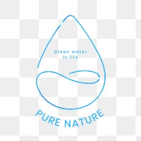 Water environmental logo png clipart with pure nature text