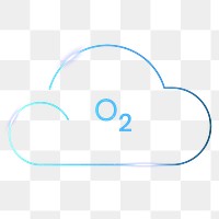 Cloud O2 icon png oxygen symbol for air pollution