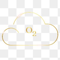 Cloud O2 icon png oxygen symbol for air pollution