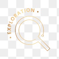 Exploration education logo png with magnifying glass graphic