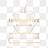 Innovative solutions logo png education technology with textbook graphic