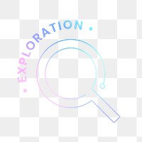 Exploration education logo png with magnifying glass graphic