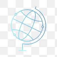 Globe geography education icon png blue digital graphic