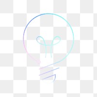 Light bulb education icon png neon digital graphic