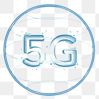 5g network png technology icon in blue