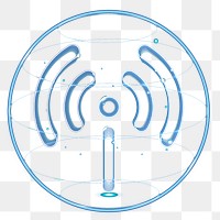 Hotspot network png technology icon in blue