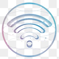 Wireless internet png technology icon in neon